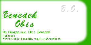 benedek obis business card